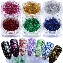 1 шт голографический пигмент лазерный блеск для ногтей чешуйки волшебное зеркало порошок пылезащитный лак Алюминиевая Фольга Маникюр украшение BESJS01-07