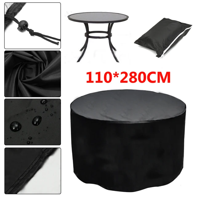 110x280cm Durable Round Outdoor Furniture Cover Waterproof Dust 110x280cm Durable Round Outdoor Furniture Cover Waterproof Dust Garden Patio Table Chair Protector Cloth