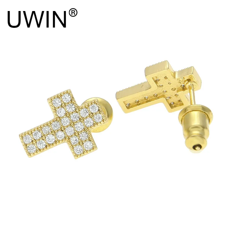 UWIN Новые мужские и женские модные серьги-гвоздики с кристаллами и кристаллами из циркона, ювелирные изделия в стиле хип-хоп