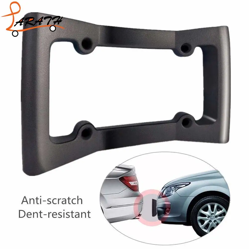 LARATH Car Auto Black Front Bumper Guard EVA License Plate Frame Tag