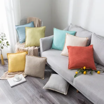 

Cotton And Linen Throw Pillow Case Pillow Cover Linen Trimmed Tailored Edges Decorative Pillowcase