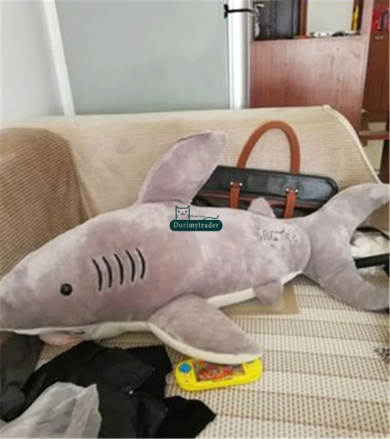 Dorimytrader 180cm Huge Soft Animals Shark Plush Toys Big Stuffed Fluffy Sea Animal Bite Sharks Kids Play Doll Present Cute Home Decoration DY60388 (13)