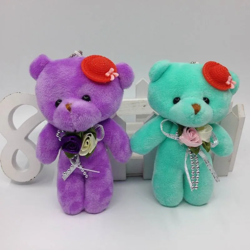 13cm stand bear with flower hat 12