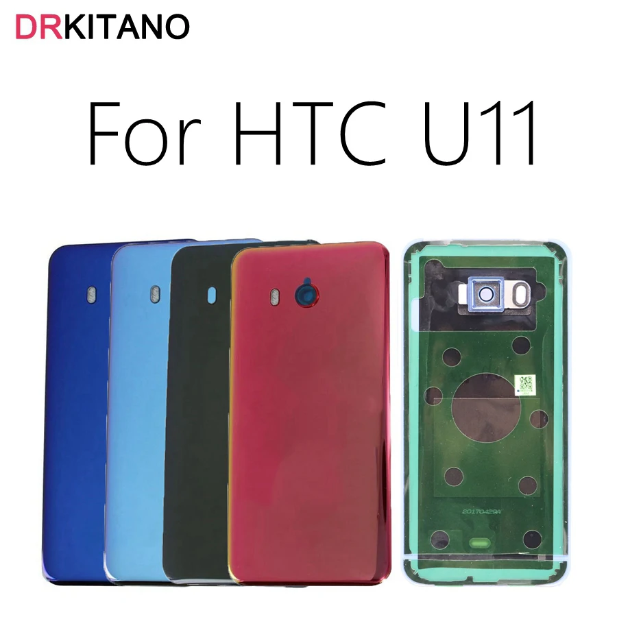 

For HTC U11 Back Battery Glass Cover Rear Door Housing Case For HTC U11 Battery Cover With Camera Lens U-3W Replacement