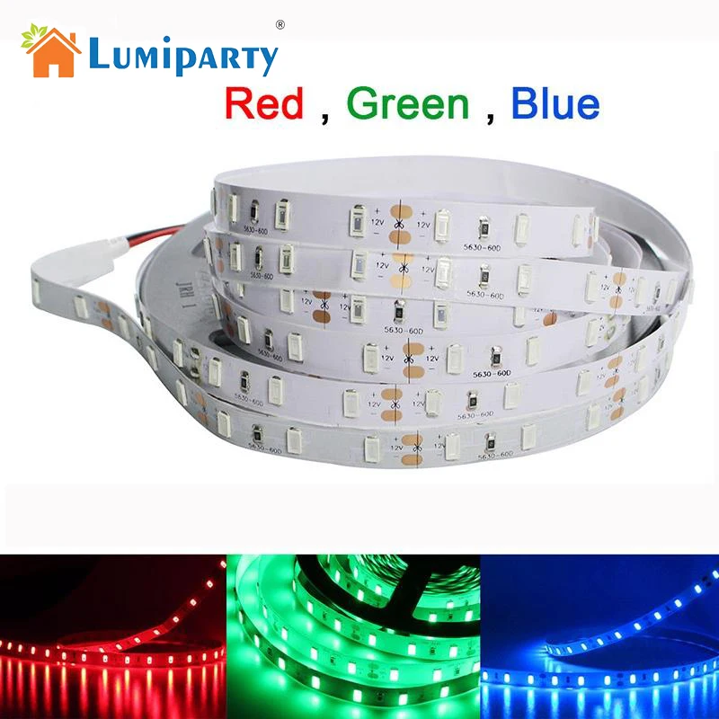 Lumiparty 5 м RGB Светодиодные ленты свет 12 В 5630 Теплый Холодный белый RGB 300LED SMD ленты для потолка счетчик кабинет свет Водонепроницаемый