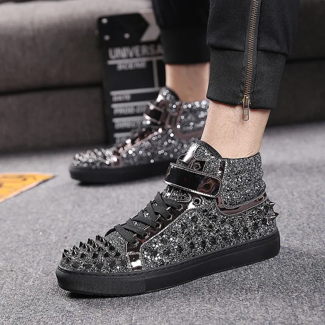 LOUBOUTIN CHRISTIAN High Top Spikes Casual Flats Luxury Designer Red Bottom  Mens Spikes Sneakers Shoes New Rivets Tranier Best Gift Part FbU From  Luxuryoutlet15, $69.27