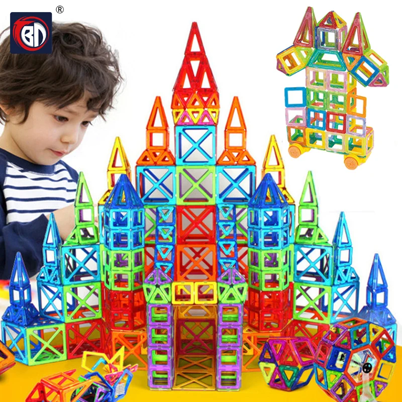 

164PCS Mini Magnetic Designer Construction Set Model & Building Toy Plastic Magnetic Blocks Educational Toys For Kids Gift