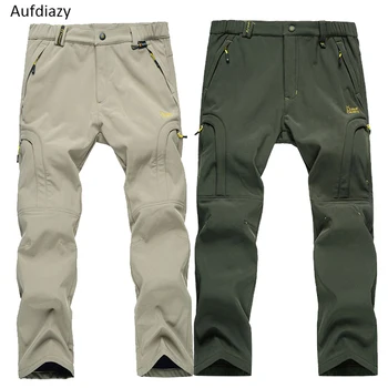 

Aufdiazy Men Softshell Hiking Pants Winter Autumn Waterproof Windproof Outdoor Sports Camping Trekking Fishing Trousers JM029