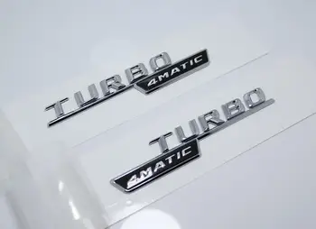 

Set of 2 For ML GLk for TURBO 4MATIC for Turbo Emblem Badge Decal Trunk Rear Chrome Letters