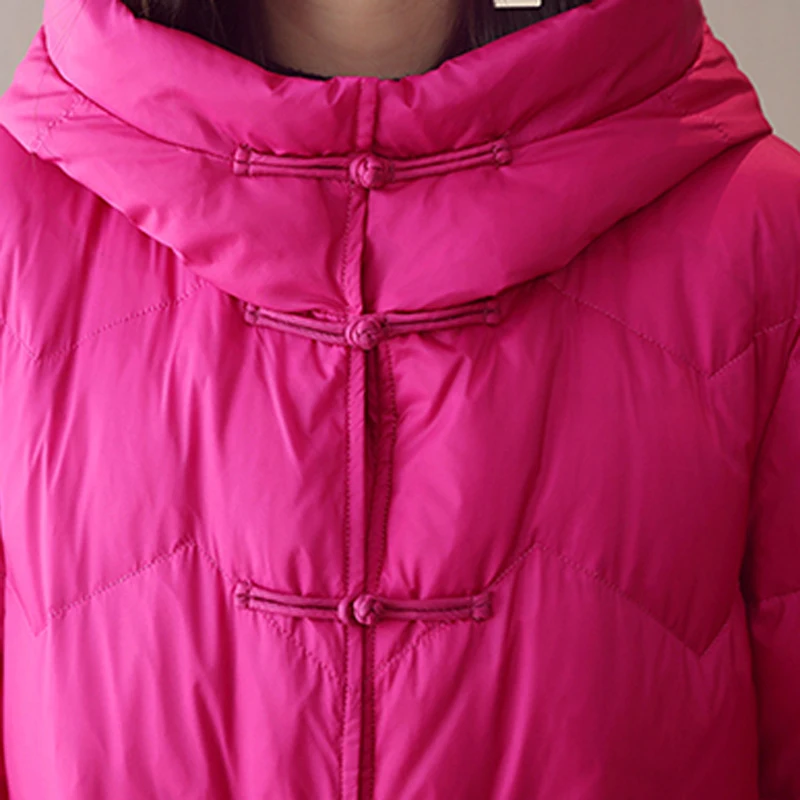 Длинное зимнее женское пальто из хлопка с вышивкой, винтажная парка в китайском национальном стиле, повседневная одежда с хлопковой подкладкой A803