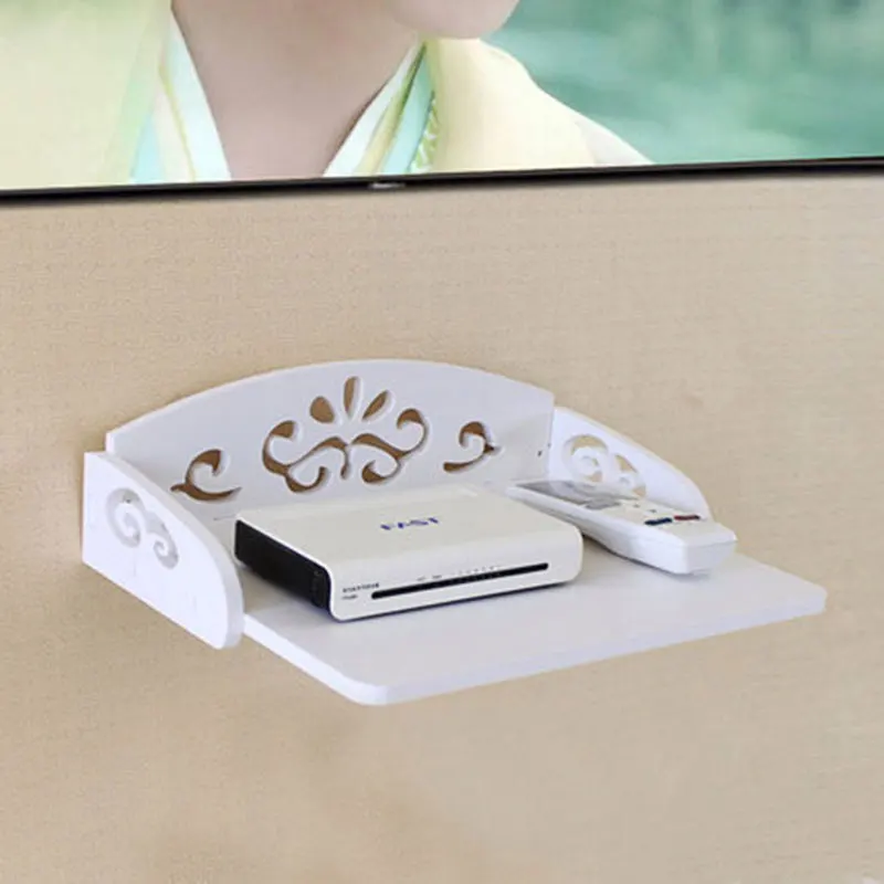 

1pc Wireless Wifi Router Shelf Wood-Plastic Wall Hanging Plug Board Bracket Container Home Decoration Storage Organizer