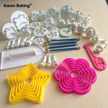 

15Set ( 49Pcs) Sugar Craft Cake Decorating Fondant Cookie Plunger Cutters Tools Many Shapes Mixed