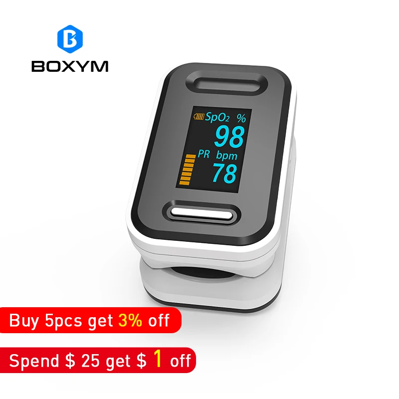 

BOXYM Digital finger pulse oximeter blood oxygen Heart Rate Monitor De Dedo Oximetro CE OLED display Saturometro Monitor