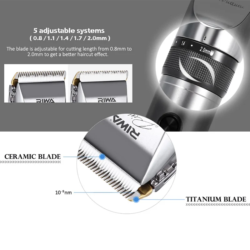 Cena RIWA X9 profesjonalna maszynka do strzyżenia włosów elektryczna maszynka do strzyżenia włosów trymer ścinanie włosów maszynka do golenia maszynka do włosów golarka dla mężczyzn ue wtyczka