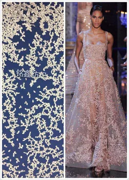 

Embroidery designs 100% polyester high quality african cord lace H3420 nigerian french lace fabric