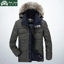 AFS JEEP зимняя куртка мужская высокого качества толстые ветровки с капюшоном парка Теплая мульти-карман меховой воротник мужские пальто размера плюс M-4XL