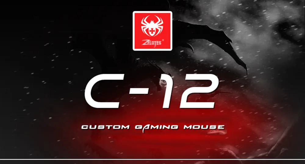 ZELOTES C-12 Wired USB Optical Gaming Mouse 4000 DPI Programmable Buttons LED Optical Custom Gamer Mice for Computer Game (1)