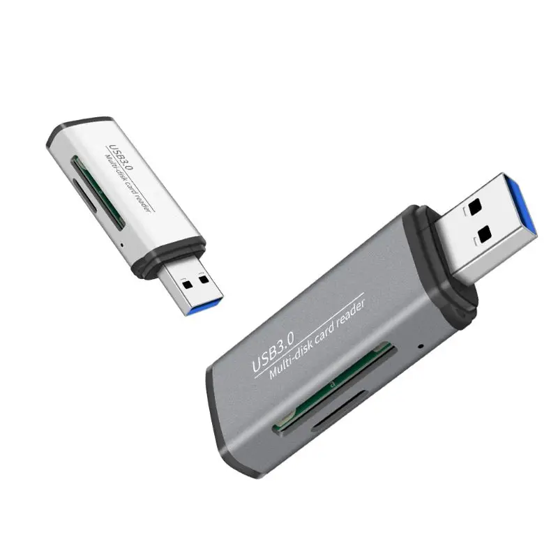 

Metal 2-in-1 USB 3.0 Portable SD Micro SD TF Memory Card Reader Adapter for HP Lenovo Dell PC Laptop Computer