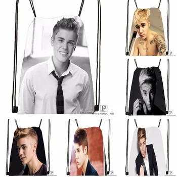

Custom Justin Bieber Drawstring Backpack Bag Cute Daypack Kids Satchel (Black Back) 31x40cm#180531-03-63