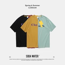 Хлопковая футболка SODA с водяным принтом, Мужская футболка в стиле хип-хоп Rock Swag, повседневные футболки, футболки с забавным принтом, парная футболка 91199 S
