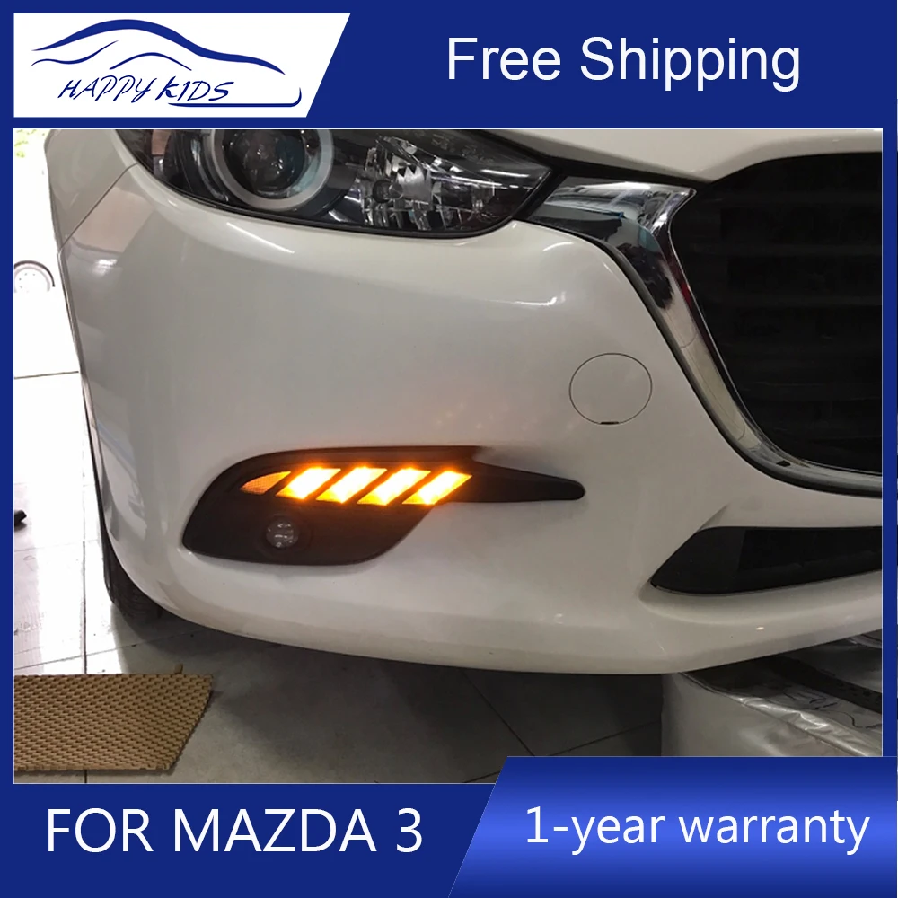 Автомобильный Стайлинг светодиодные дневные ходовые огни для Mazda 3 axela 2017-2018 Led ДРЛ