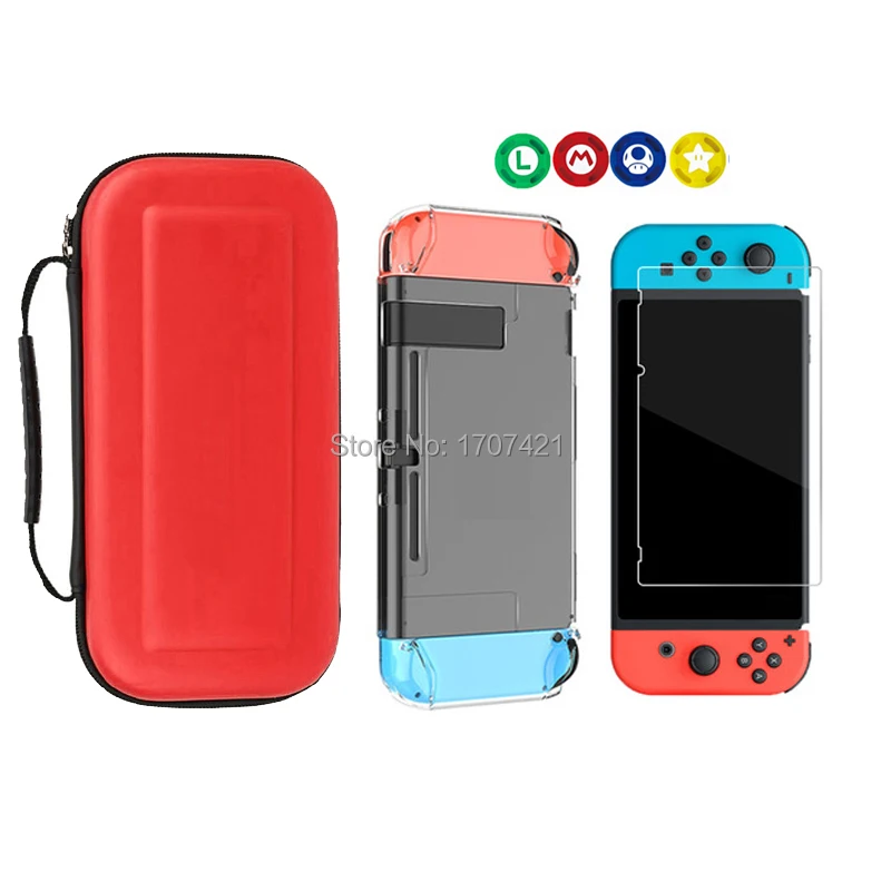 8 в 1 для Nintendo Switch сумка хранения закаленное стекло Защита экрана Nintendoswitch Жесткий