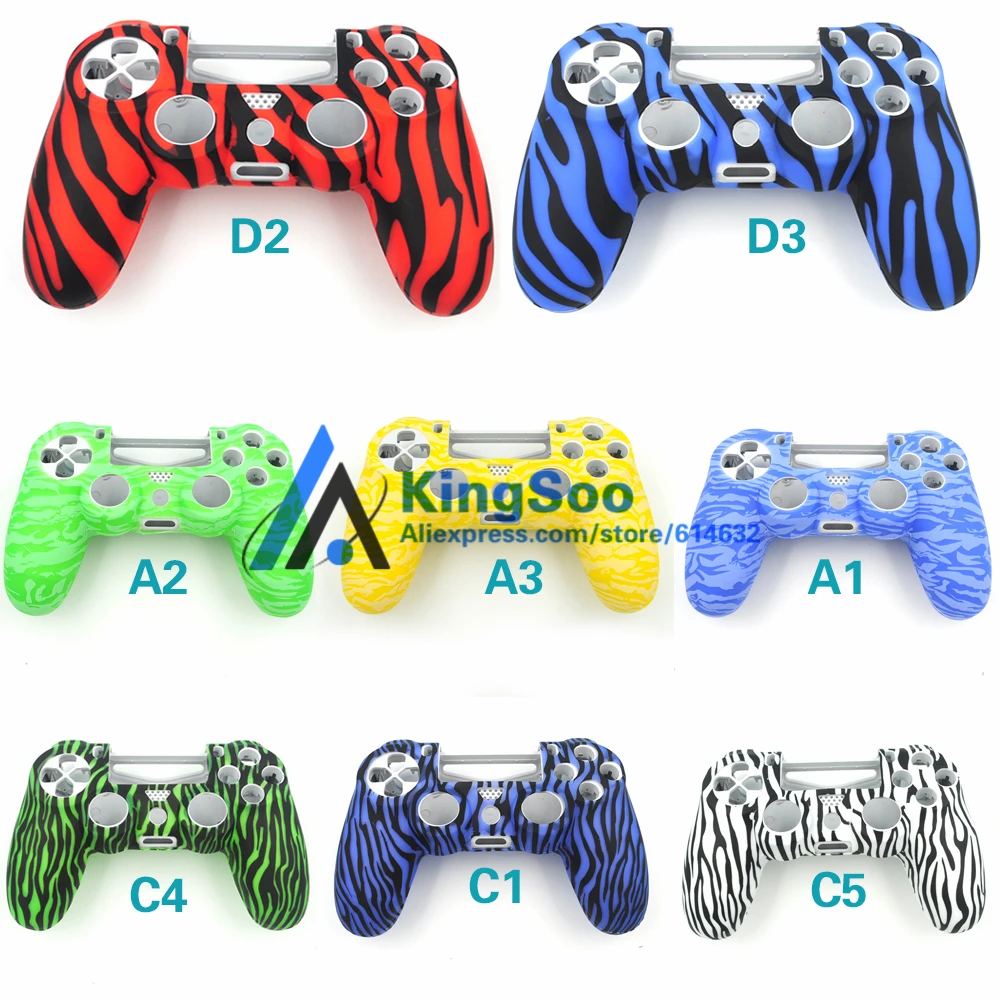 Мягкий резиновый чехол Zebra силиконовый гель под заказ для Playstation 4 PS4 Pro Slim Controller |