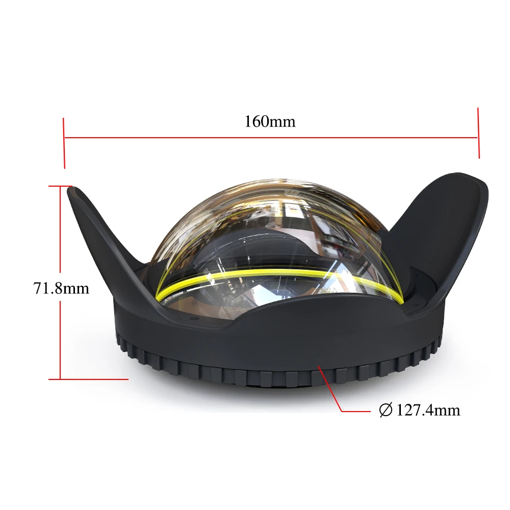 Seafrogs 67mm Thread Interface Dome Port Waterproof Wide Angle Dome Lens For SF -PH-02 Phone Housing Olympus TG4/5/6 Case 5