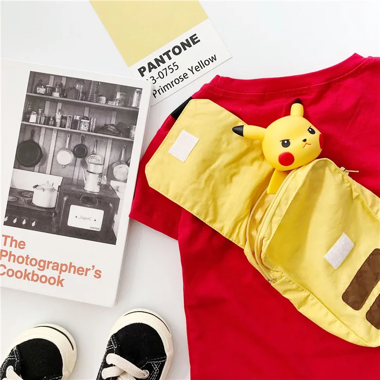 Girls Summer T-shirt Cotton Children's Creative Clothes Set Fashion Summer Kids Set Cute Creative Backpack T-shirt LQ1204