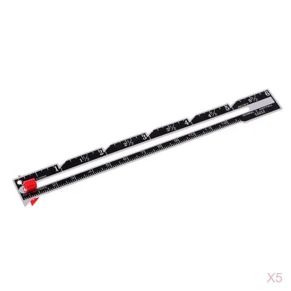 5Pcs Black Metal Sewing & Knitting Gauge with Sliding Guide Garment Pattern Dress Making Rulers