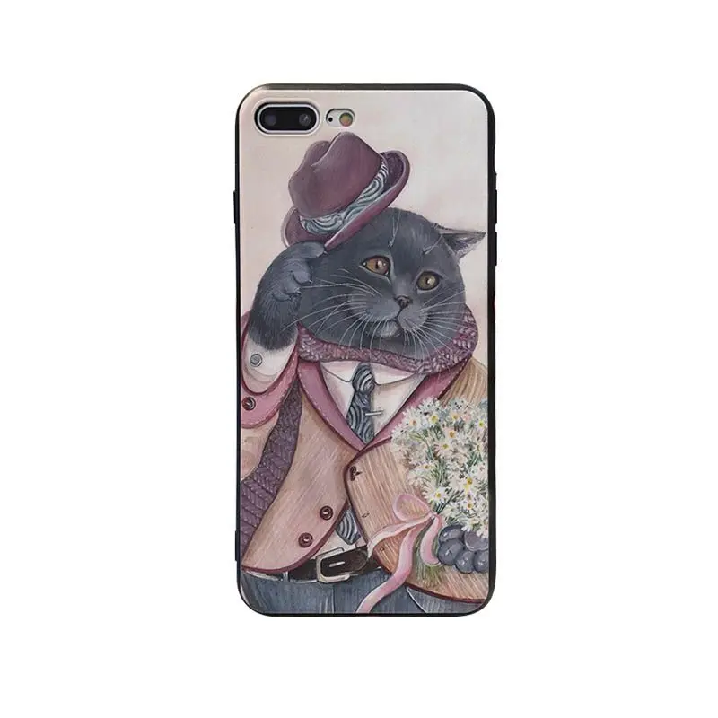 Babaite Забавный чехол для телефона Leonardo da Vinci Mona Lisa Pat Cat для Apple iPhone 8 7 6 6S Plus X XS MAX 5 5S SE XR Чехол для мобильного телефона s - Цвет: A7