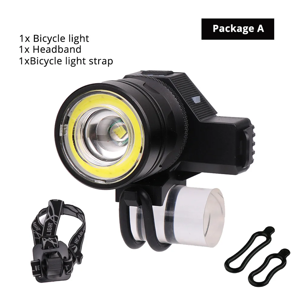 Велосипедный светильник с usb-зарядкой, 5 светильник, режим ing, супер яркий светодиодный светильник для велосипеда, Водонепроницаемый зум, аксессуары для велоспорта, костюм для ночной езды - Цвет: Package A