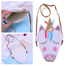 Новинка, детская симпатичная сумка через плечо, модная сумка для девочек с изображением единорога, монет, ключей, детская школьная сумка, вечерние, подарок