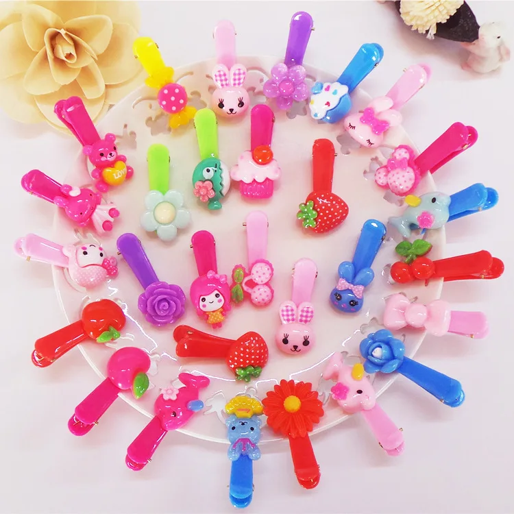 1pcs kids floral cute clip Flower barrette Plastic hairpin hair