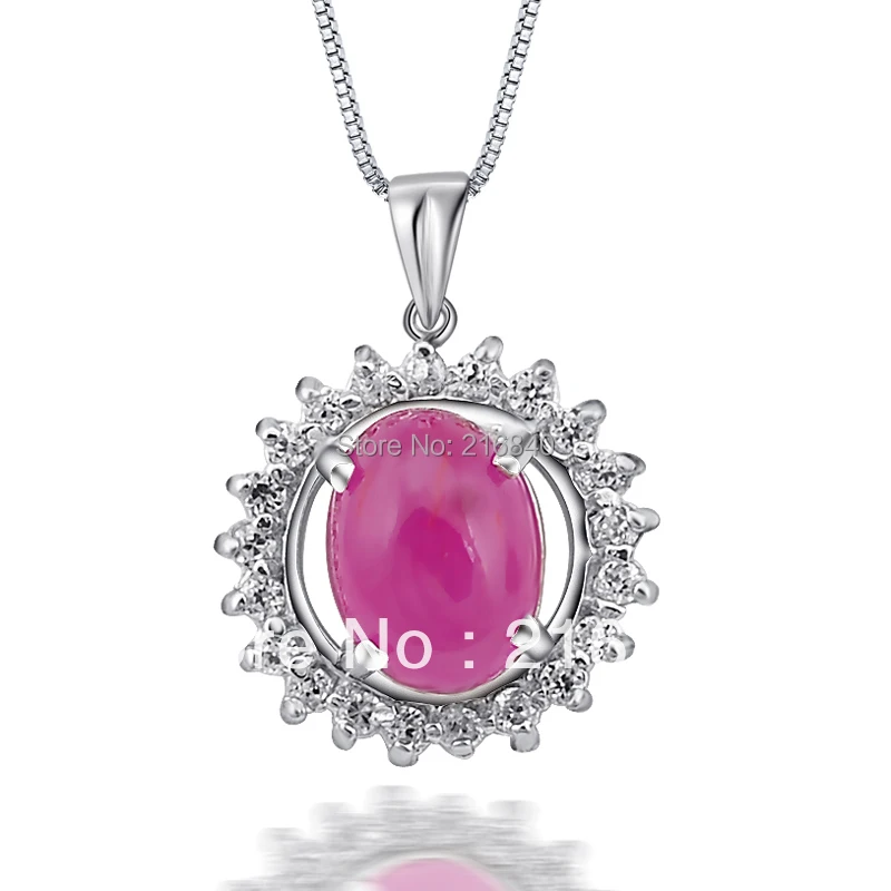 

Elegant Jewelry Natural Ruby Pendant Necklace In 925 Sterling Silver Woman Fine Gem Jewelry Birthstone Valentine Gift SP0607R