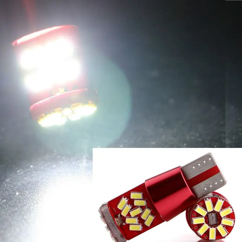 

2PCs W5W T10 LED Canbus Car Wedge Turn Side License Lamp White Bulb No Error White Ice Blue Red Yellow 12v 3014 27SMD