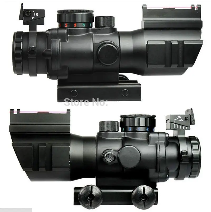 

4X32 Tactical Rifle Tri-Illuminated Chevron Reticle Fiber Optical Sights Air Gun Optics