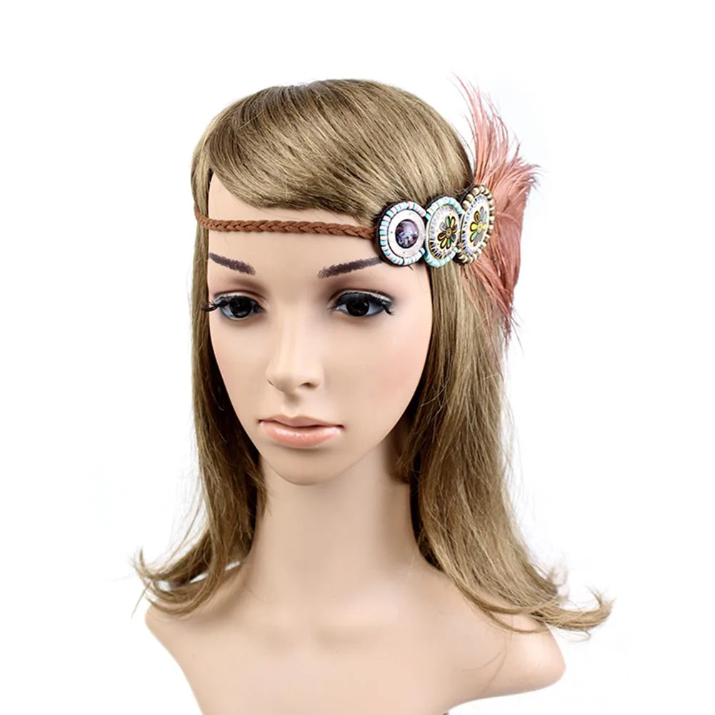 1PC Fashion Retro Feather Flapper Headpiece Party Rope Prom Headband Hair Band Headdress | Украшения и аксессуары