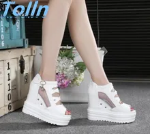 2016 printemps mode sexy dentelle femmes sandales bottes creux-out peep-toe poisson bouche femmes sandales d’été femme chaussures plus la taille