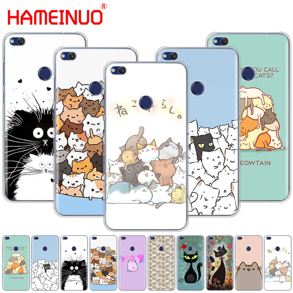 HAMEINUO Милый Забавный чехол с кошкой для huawei Ascend P7 P8 P9 P10 P20 lite plus pro G9 G8 G7 2017|Бамперы| |