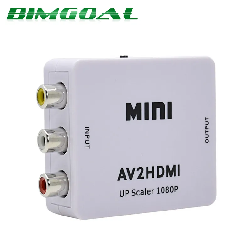 

Hot Sale White RCA AV HDMI CVBS to HDMI Adapter HD 720P 1080P AV to HDMI Mini av2hdmi Video Converter