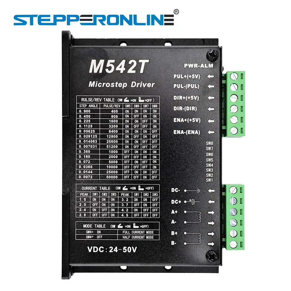 

Stepper Motor Driver 1.5A-4.5A 24-50VDC for Nema 17/Nema 23 Motor 256 Microstep CNC Router Engraving Grind Foam
