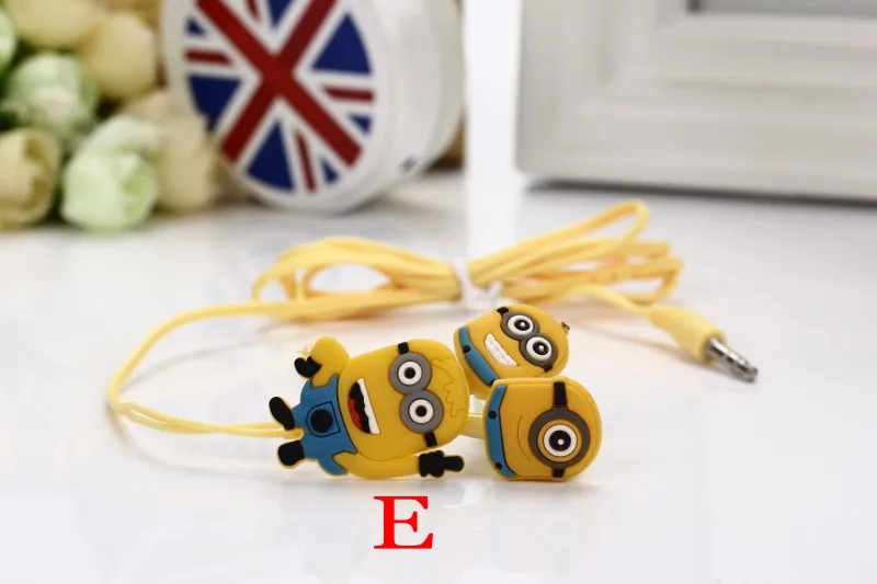 mini Cartoon minions in Ear earbuds Cute Earphone For iPhone Samsung