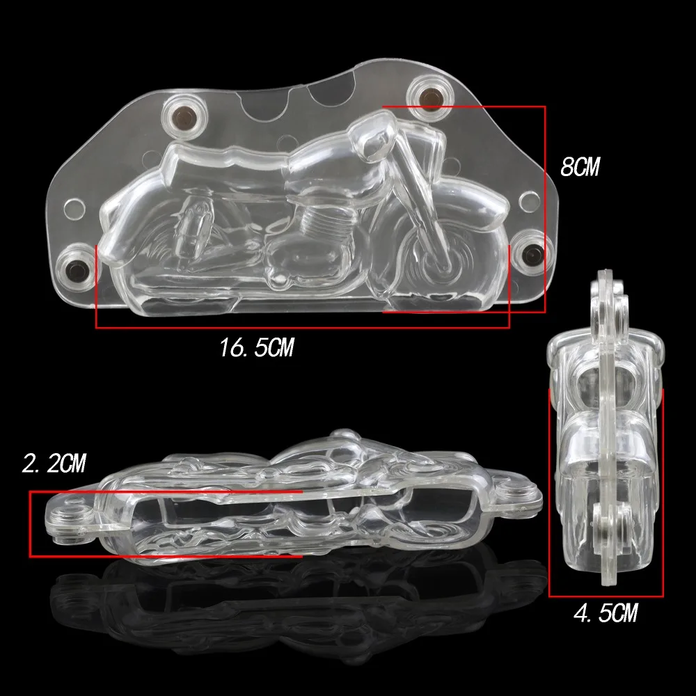 3D форма мотоцикла поликарбонатные формы шоколада с магнитом выпечки автомобиля формы шоколада конфеты торт инструмент для украшения выпечки