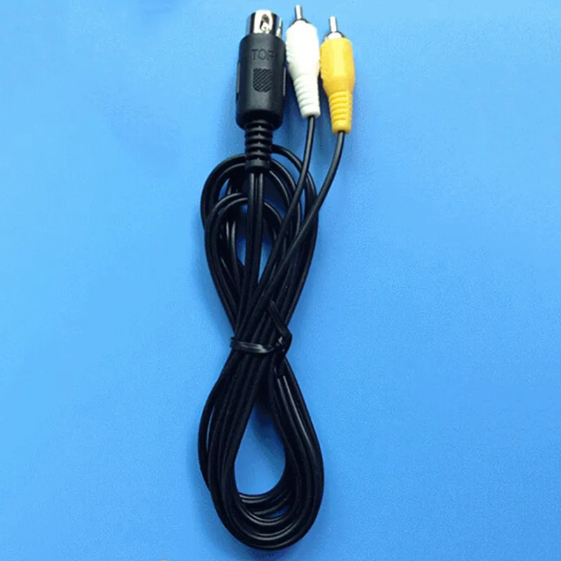 

100pcs lots Top quality 1.8m Black Length round cable for Sega Genesis1 Game System Comosite RCA Audio Video Cable