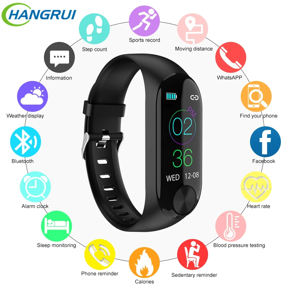 

M3 Smart Bracelet Color-screen IP67 Waterproof Fitness Tracker Blood Pressure Heart Rate Monitor Wrist Band Smartband pk mi band