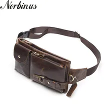 Norbinus Мужская набедренная сумка из натуральной кожи, набедренная сумка на пояс, мужская сумка для путешествий, мешочки для телефона, маленькая поясная сумка, кожаный чехол