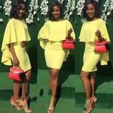 Недорогие желтые коктейльные платья года в арабском стиле, светильник-футляр, шифоновые вечерние платья длиной выше колена, Короткие вечерние платья для выпускного вечера