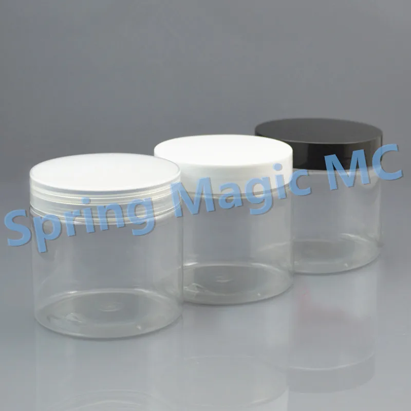 Download 200ml Transparent Plastic Cream Jars With Black/White Plastic Lid Mask Jar cosmetic container ...