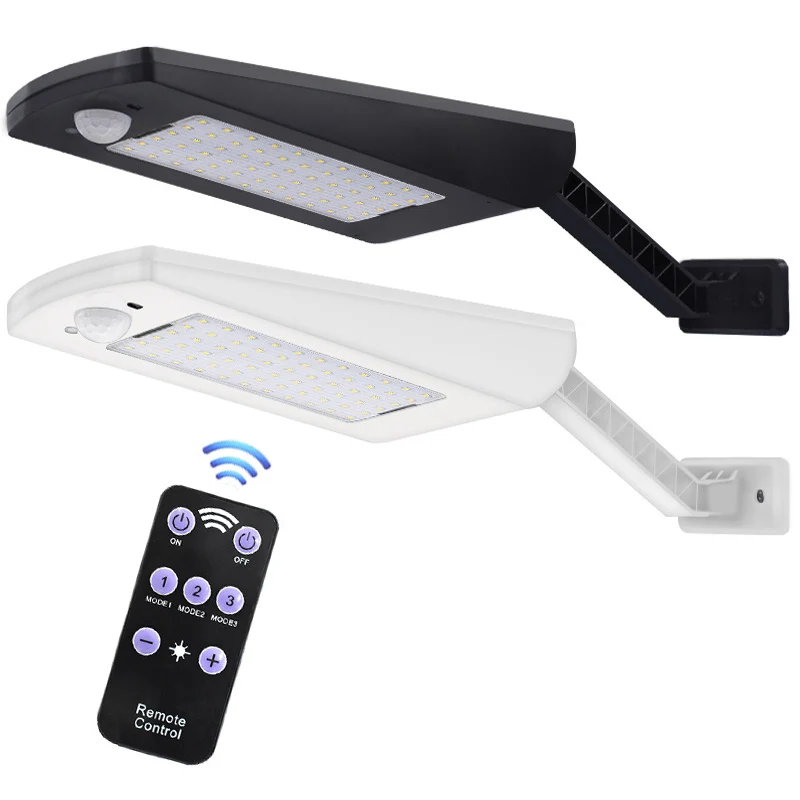 

Remote Control Solar Light Motion Sensor LED Light 66LEDs Waterproof Outdoor Security Flood Light Street Lamp
